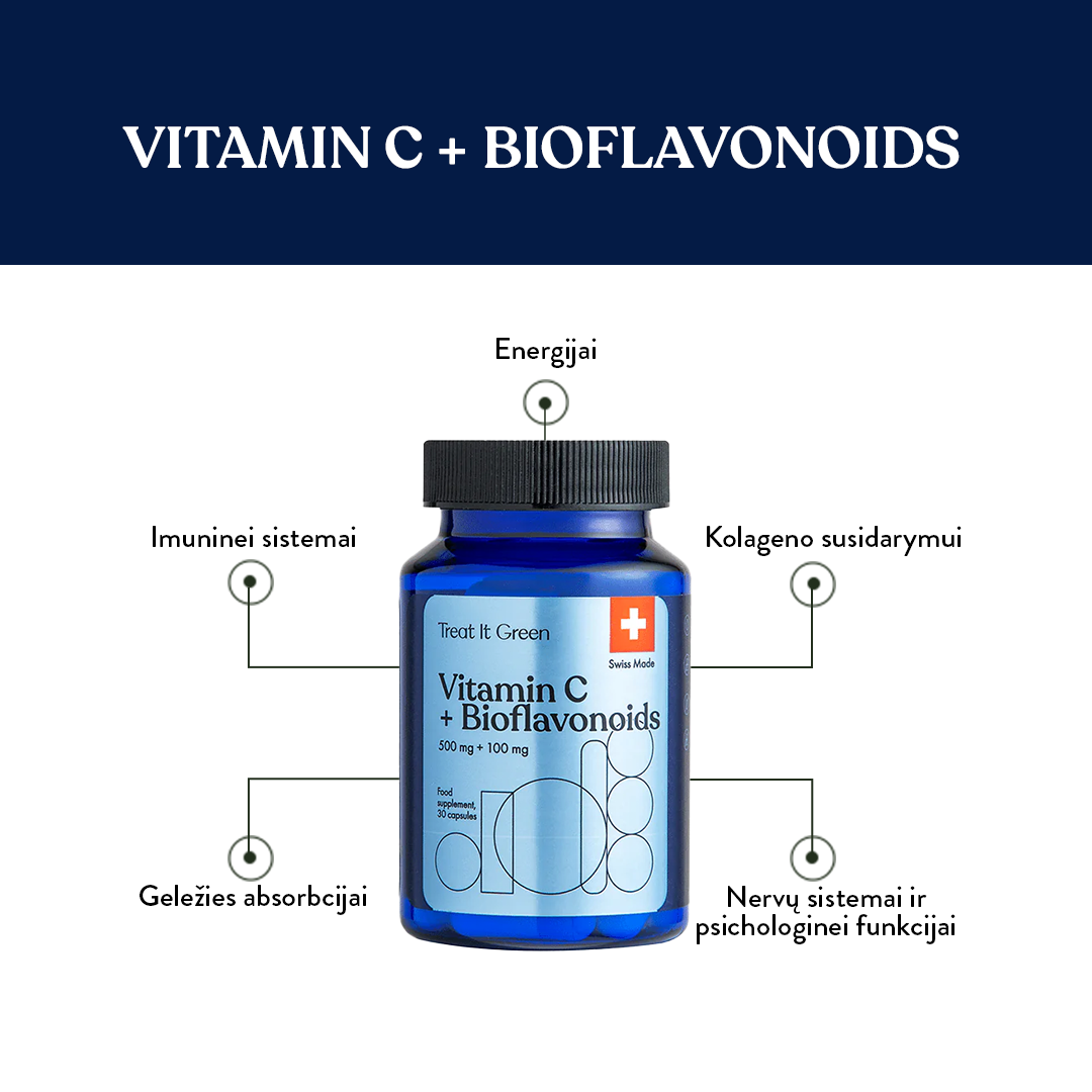 Vitamin C | 500 mg + Bioflavonoids | 100 mg (30 caps)