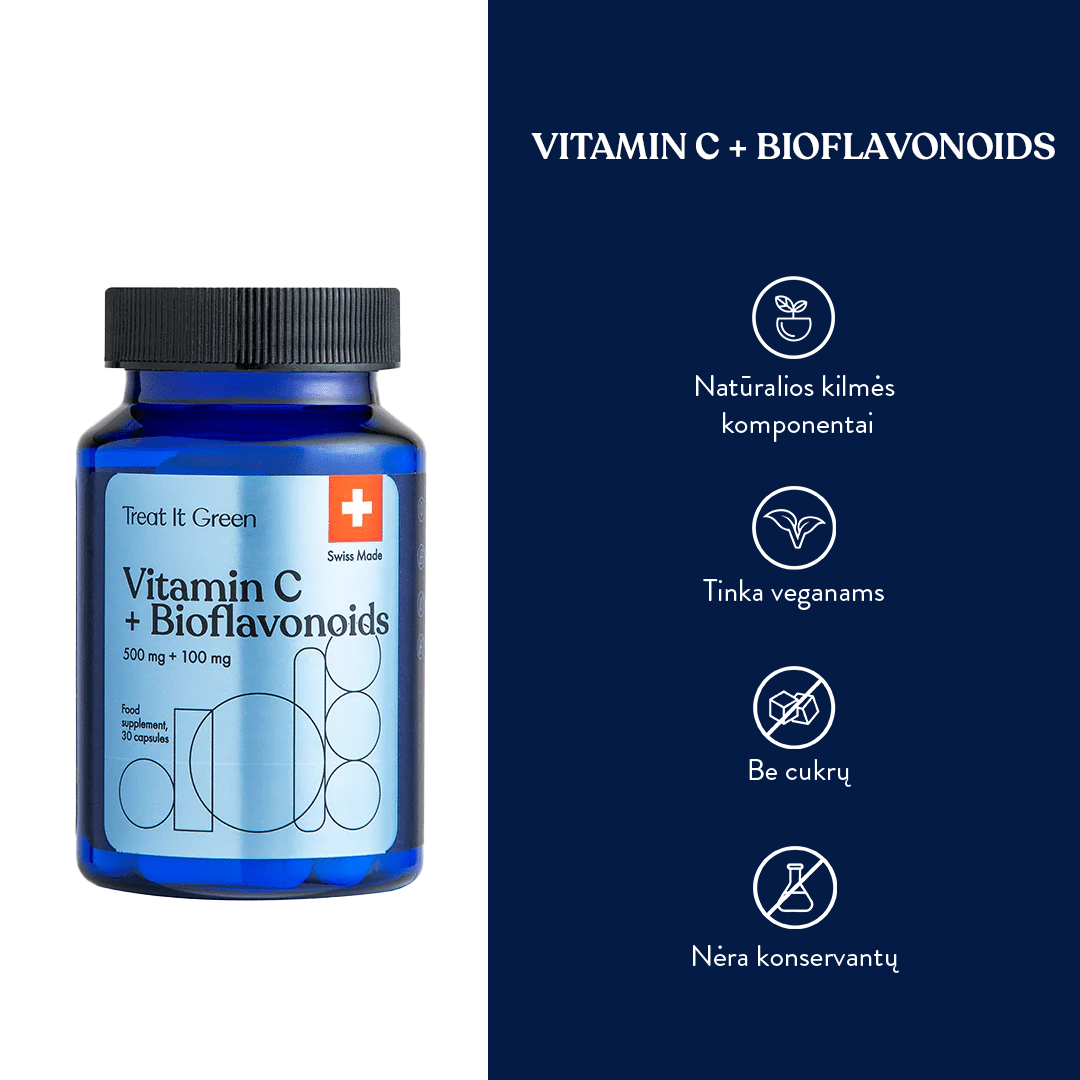 Vitamin C | 500 mg + Bioflavonoids | 100 mg (30 caps)