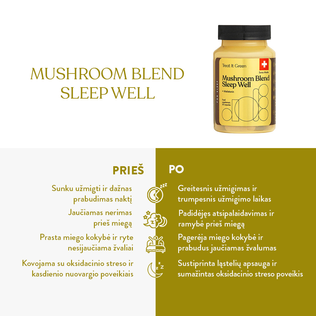 Mushroom Blend Sleep Well + Melatonin (30 caps)