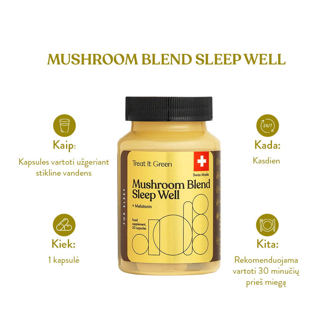 Mushroom Blend Sleep Well + Melatonin (30 caps)