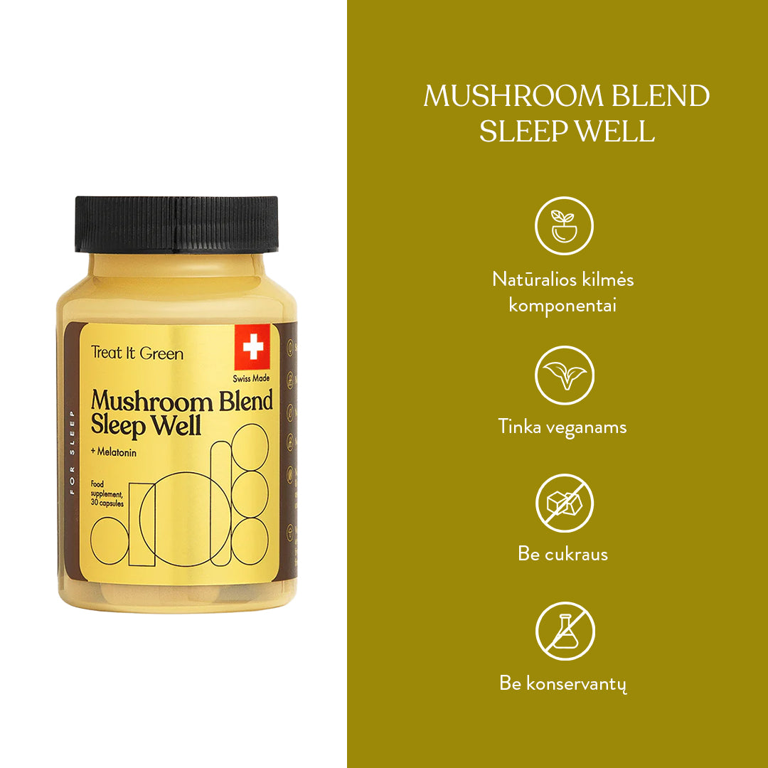 Mushroom Blend Sleep Well + Melatonin (30 caps)