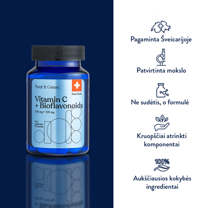 Vitamin C | 500 mg + Bioflavonoids | 100 mg (30 caps)