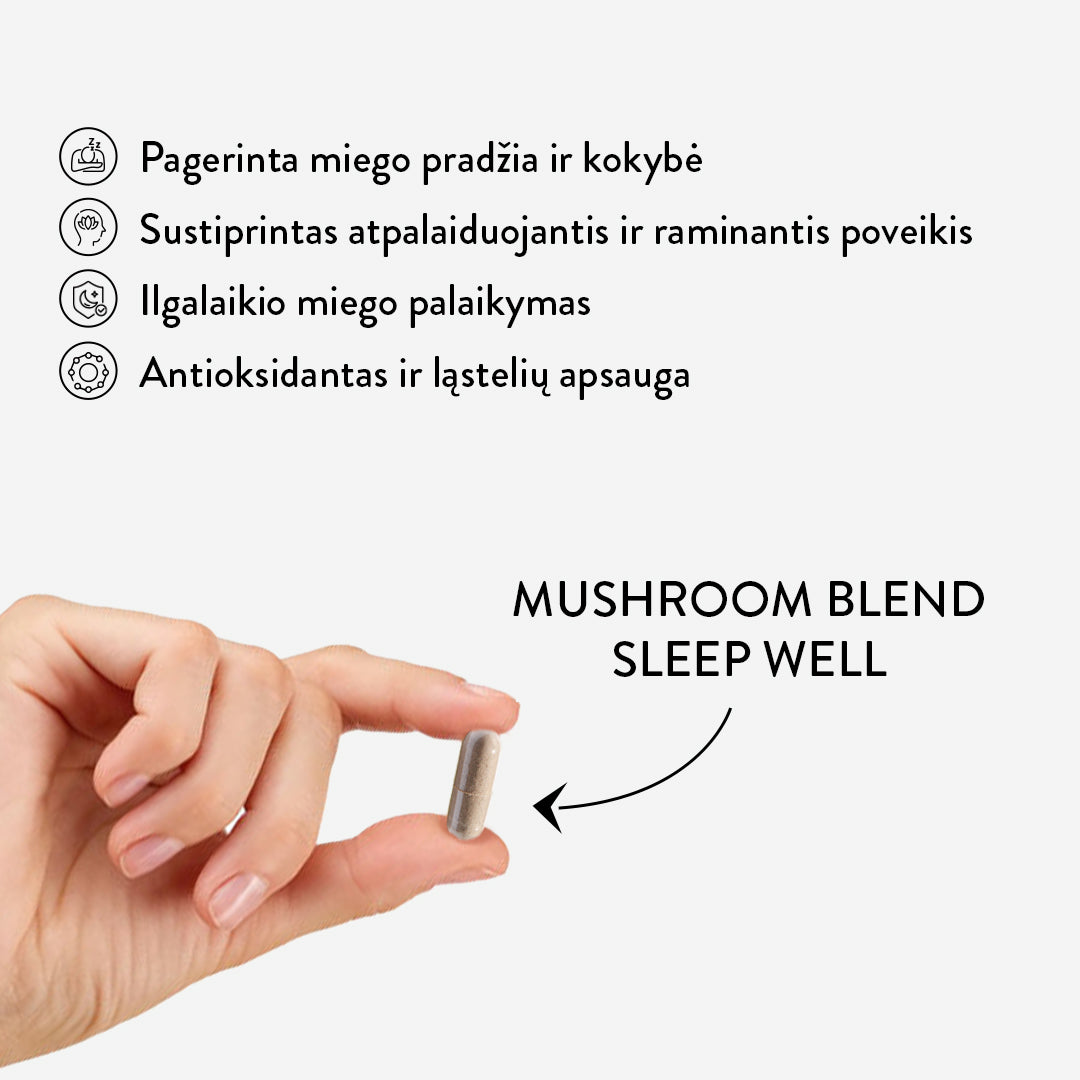 Mushroom Blend Sleep Well  + Melatonin (30 caps)