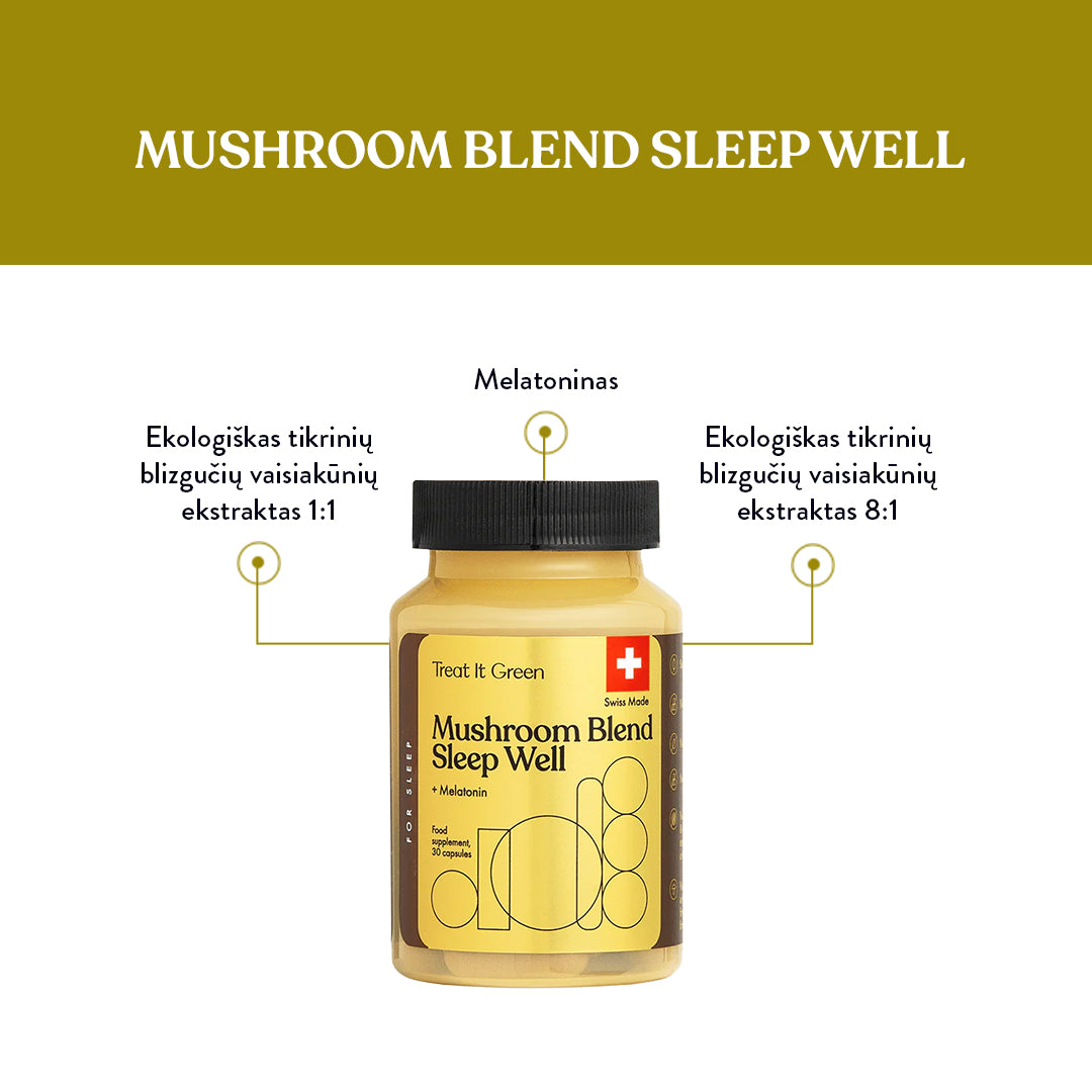 Mushroom Blend Sleep Well  + Melatonin (30 caps)